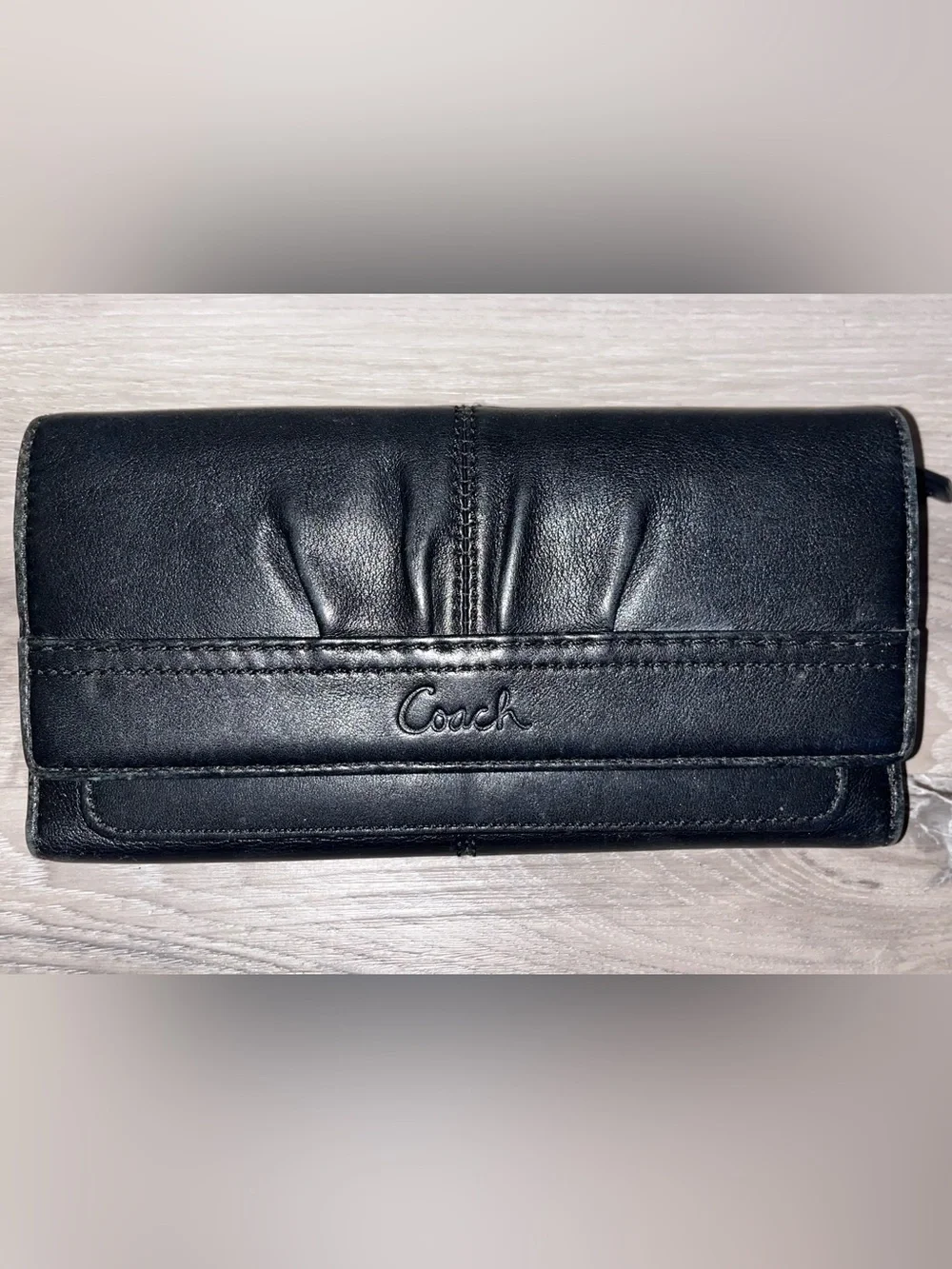 Coach Black Signature Canvas Satchel with Silver-Tone Chain Handles & Wallet